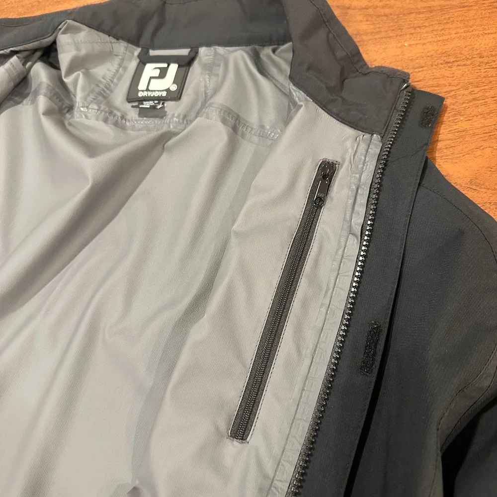 FootJoy DryJoys HydroLite Golf Full Zip Off Cuffs Jacket Mens 2XL Black Cadillac